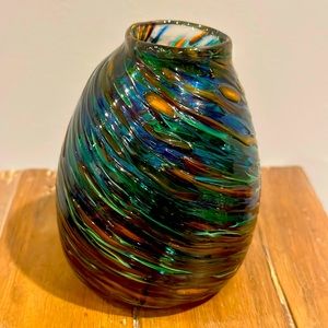 Hand blown art glass vase.